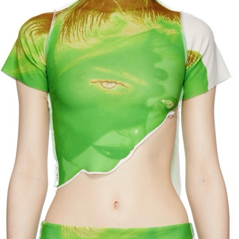 Vibrant Green Graphic Crop Top